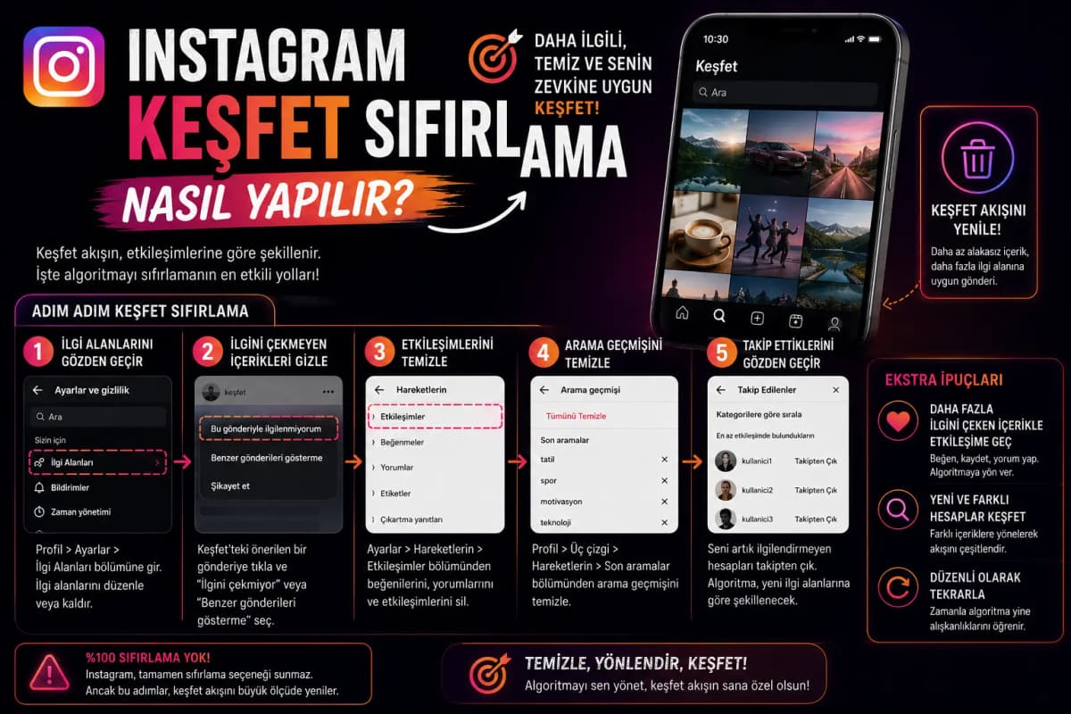 Instagram Keşfet Sıfırlama Nasıl Yapılır? Instagram Keşfet Sıfırlama Nasıl Yapılır?